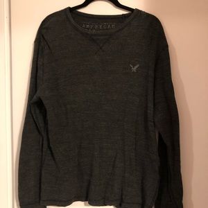 American Eagle grey knit crew neck sweater